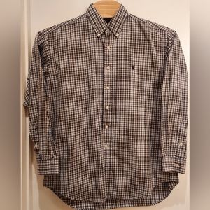 Ralph Lauren Men's Button Down Large Long Sleeve Casual Shirt with Pony‎
